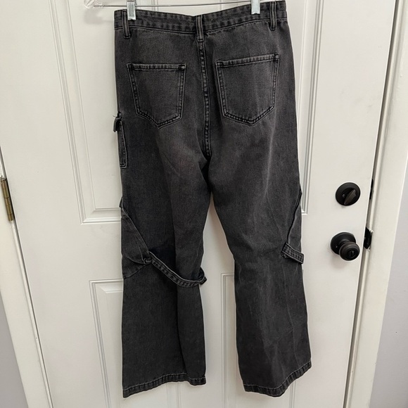 Cider baggy cargo pants strap detail black size medium - Picture 8 of 8